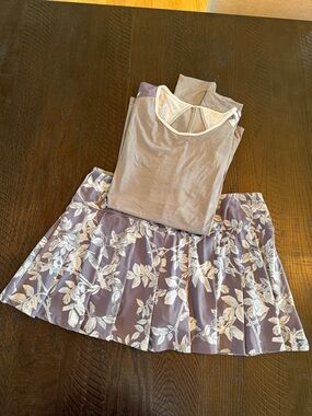 EleVen by Venus Williams Floral Tennis Skirt (xl) and Long Sleeve Top (xxl)